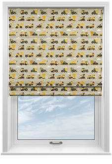 Construction Crew, Tarmac - Motorised Roman Blind